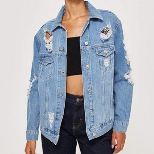 Topshop Light Wash Denim Jacket size 6